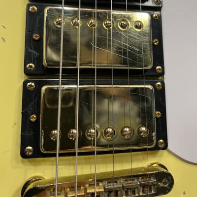 Clone Sg Style Electric Guitar 2022 - Cream Yellow Relic image 8