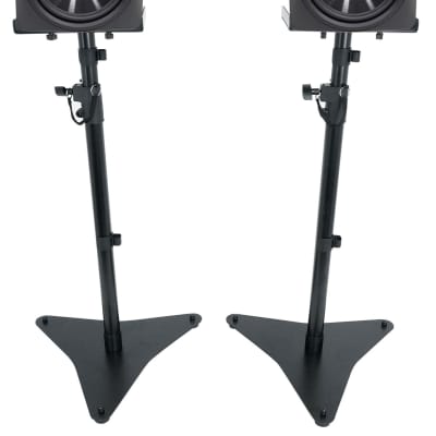 (2) Mackie MR824 8”85w Powered Studio Monitors Speakers+Adjustable Stands image 1