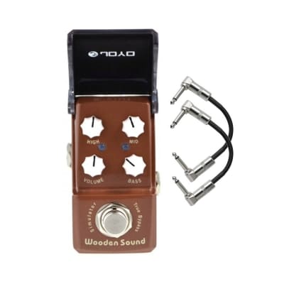 Joyo JF-323 Wooden Sound Acoustic Simulator Ironman Mini Guitar Effects Pedal with Patch Cables image 1