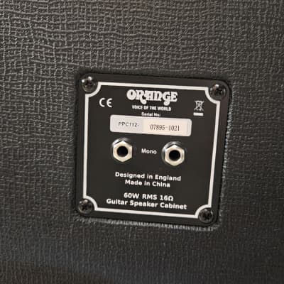 Orange PPC112 60-Watt 1x12" Guitar Cabinet 2010s - Black image 2