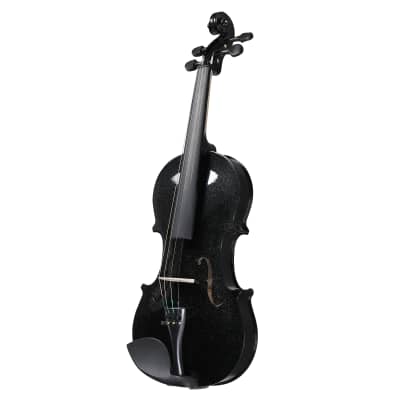 Unbranded Full Size 4/4 Violin Set for Adults Beginners Students with Hard Case, Violin Bow, Shoulder Rest, Rosin, Extra Strings 2020s - Black image 18
