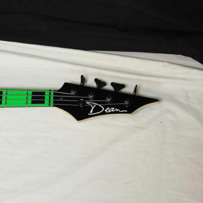 DEAN Custom Zone 4-string BASS guitar NEW w/ Case - Florescent Nuclear Green - B-stock image 5