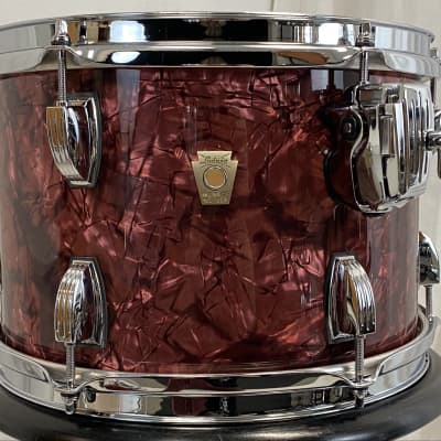 Ludwig 12/14/20" Classic Maple Drum Set - Burgundy Marine Pearl Downbeat Outfit image 6