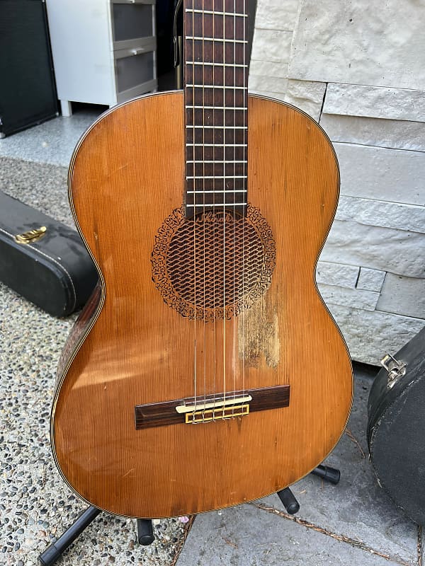 Vintage Shiraki classical nylon string acoustic guitar matsumoku Japan  rare! classical 1970s - Natural