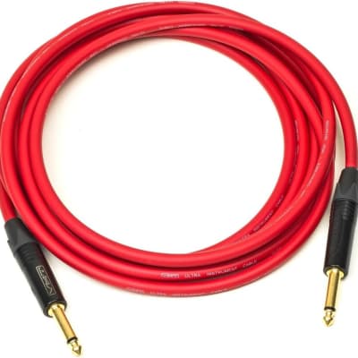 VHT Ultra Instrument Cable, 18 Foot 1/4" Straight Ends Neutrik Plugs - Red image 1
