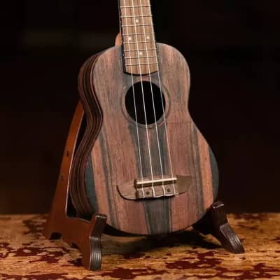 Ortega Guitars RUEB-SO Ebony Series Soprano Ukulele Ebony top, back & sides Open Pore Finish with Free Deluxe Gig Bag image 6