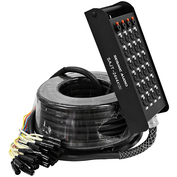 Seismic Audio SAJT-24x4x100 24-Channel XLR Snake Cable w/ (4x) 1/4" TRS Returns - 100' image 1