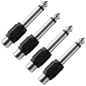 Seismic Audio SAPT100-4PACK RCA Female to 1/4" TS Male Cable Adapters (4-Pack)