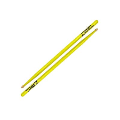 Zildjian 5A Acorn Wood Neon Yellow Drumsticks, Pair image 2