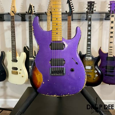 Balaguer Toro USA Heritage Electric Guitar w/ Case-Metallic Purple over Sunburst image 1