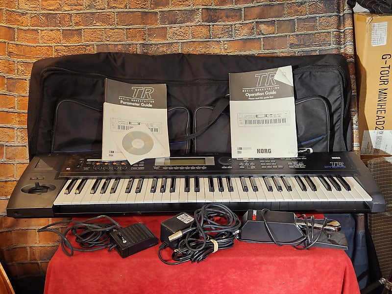 Korg TR61 61-Key Music Workstation Keyboard With Groove Pak Soft Carrying Case, Manuals, Foot Pedals, Power Supply, And SIM Card image 1