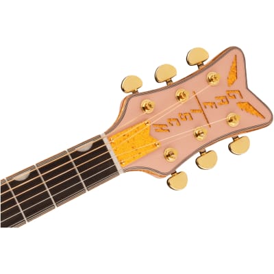 Gretsch G5021E Rancher Penguin Parlor Acoustic Electric Guitar, Shell Pink image 5