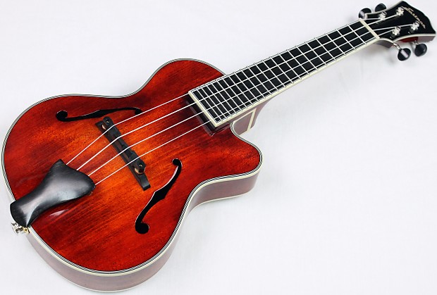 Eastman EU60 E Archtop Acoustic Electric Ukulele w HSC Solid Woods NEW 42716
