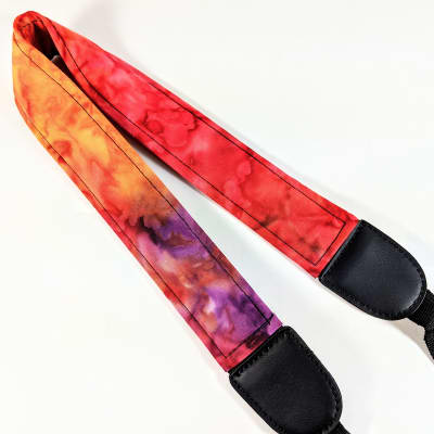 Rainbow Batik -Rainbow Tie Dye Ukulele Strap -  Ukulele Strap -Double Padded-Cool Ukulele Strap - image 1