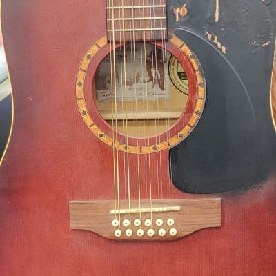 Art & Lutherie 12-String Cedar Antique Burst Acoustic Guitar w/ Hard Case image 3