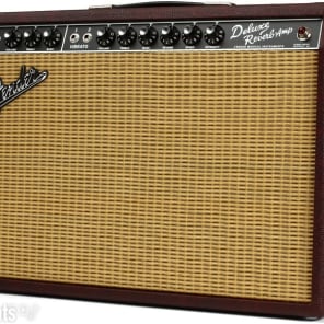 Fender '65 Deluxe Reverb 22-watt 1x12" Tube Combo Amp - Limited Edition Wine Red image 3