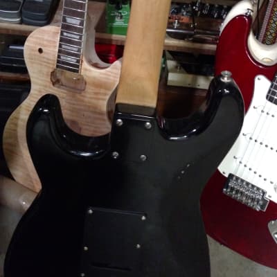 Fender Squier Stratocaster 2014 Black HSS with coil split switch and  black out hardware. image 8