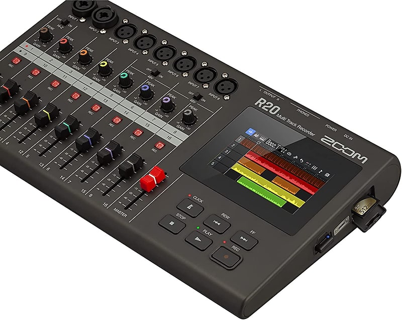 Zoom R20 Multi Track Tabletop Recorder, with Touchscreen, Onboard Editing,  16 Tracks, 6 XLR Inputs, 2 Combo Inputs, Effects, Synth, Drum Loops, and