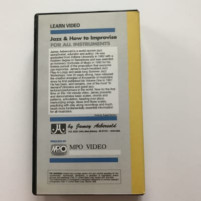 Aebersold Jazz: Anyone Can Improvise For All Instruments by Jamey Aebersold VHS   with case image 2