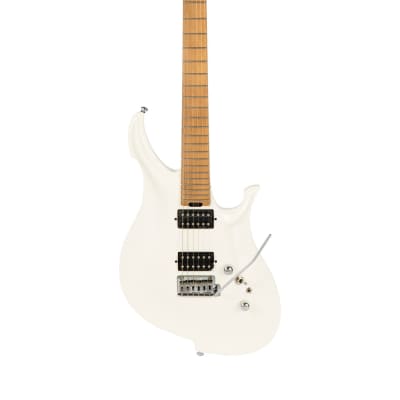 KOLOSS GT45PWH Aluminum Body Roasted Maple Neck Electric Guitar + Bag - White Satin for sale