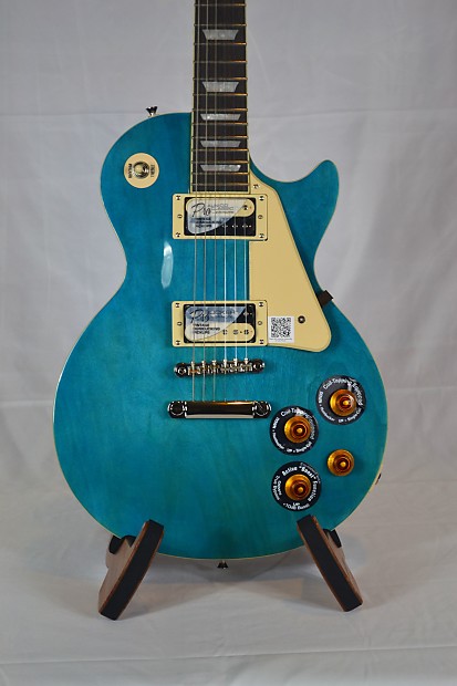 Epiphone Les Paul Traditional Pro II Coil Splitting and 15db Boost Ocean Blue Finish