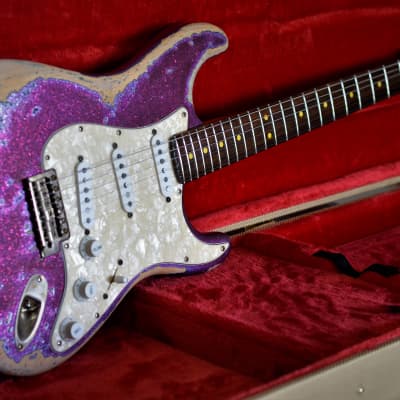 Fender American Stratocaster Magenta Sparkle Heavy Relic Custom Shop Texas Specials image 9