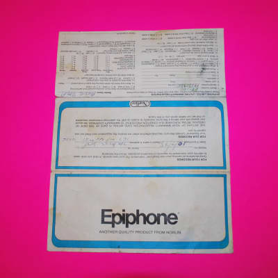 Epiphone FT-120 Limited Warranty Card 1975 for sale