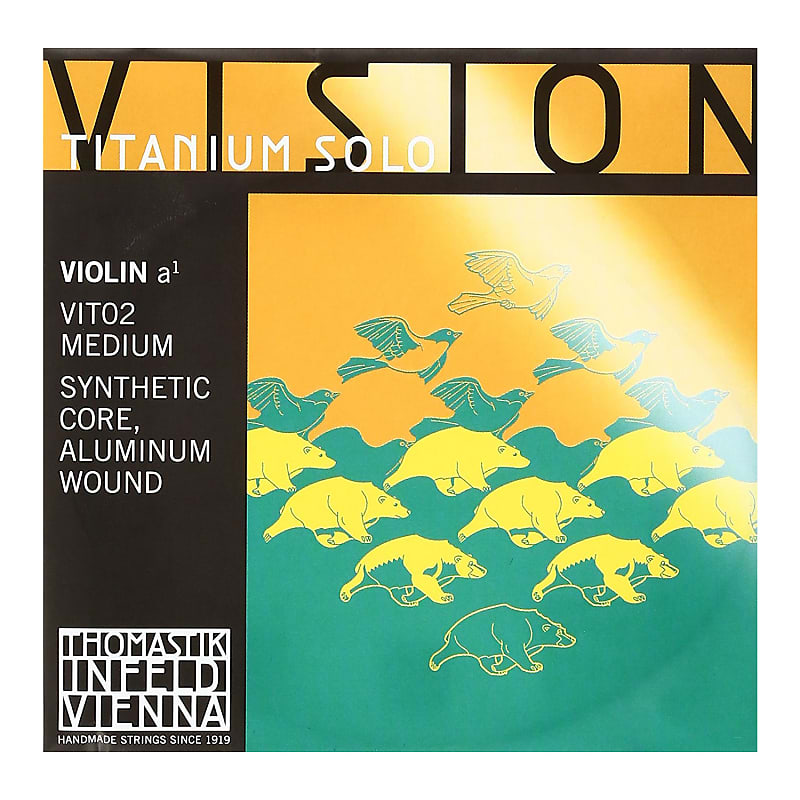 Thomastik-Infeld	VIT02 Vision Titanium Solo Aluminum-Wound Synthetic Core 4/4 Violin String - A (Medium) image 1