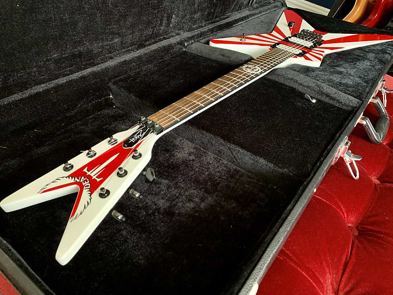 Dean MKH Signature Model 2008 White And Red Japanese Rising