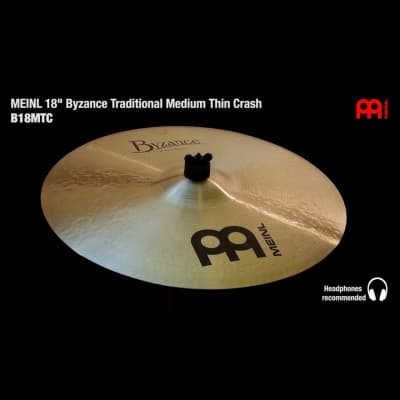 Meinl Byzance Traditional Medium Thin Crash Cymbal 18 image 2
