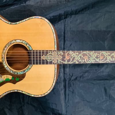 Blueberry  NEW IN STOCK Handmade Jumbo Acoustic Guitar Faith - Lion and Lamb Motif for sale