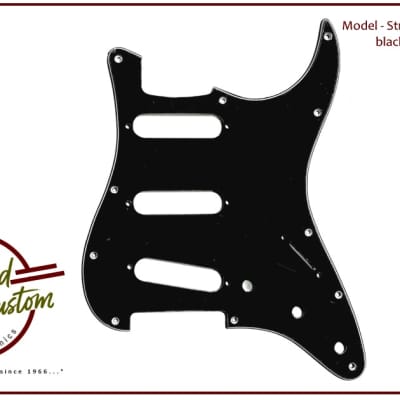 Allparts Stratocaster Pickguard - Black, 3-ply- 11-hole for sale