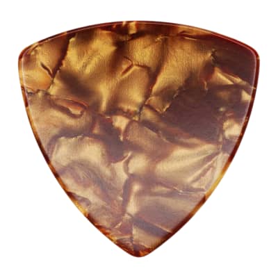 Celluloid Brown Pearl Guitar Or Bass Pick - 0.46 mm Light Gauge - 346 Rounded Triangle Shape - 12 Pack