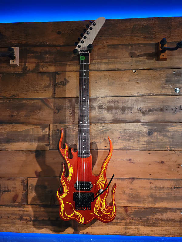 Homemade Flame Guitar Candy Orange w/hand Pinstriping | Reverb
