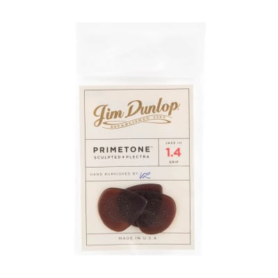 Dunlop 518P1.4 Primetone® Jazz III Picks Grip Surface Three Picks image 1