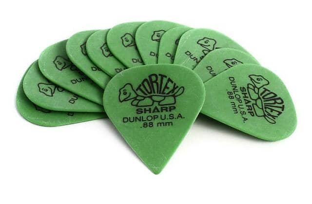 Dunlop 412P.88 Tortex Sharp, Green, .88mm, 12/Player's Pack image 1