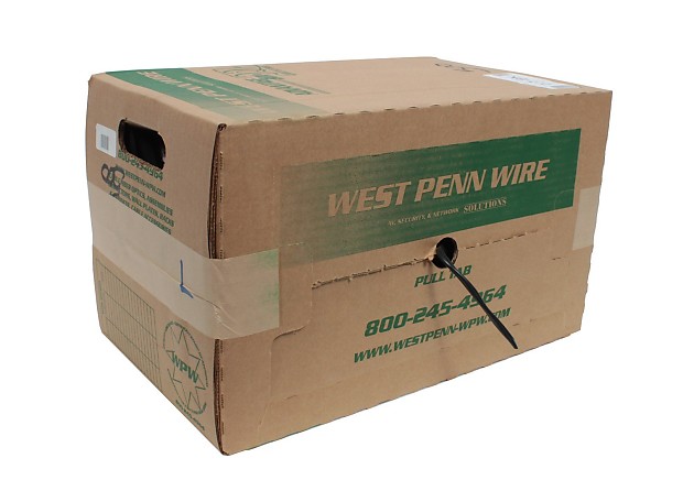 West Penn 227-BK-500 2-Conductor 12 AWG Unshielded CMR Rated Bulk Cable - 500' image 1