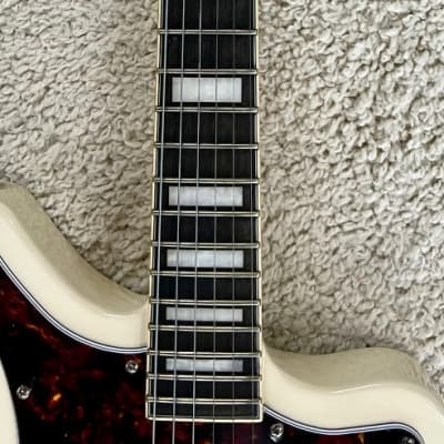 D'Angelico Premier Bedford Solid Body Electric Guitar, Antique White w/Bag image 7