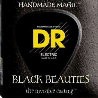 DR BKE-9 Black Beauties Black Coated Electric Guitar Strings 9-42  Black image 1