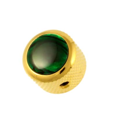 Q-Parts Green Abalone Guitar Dome Knob Gold for sale