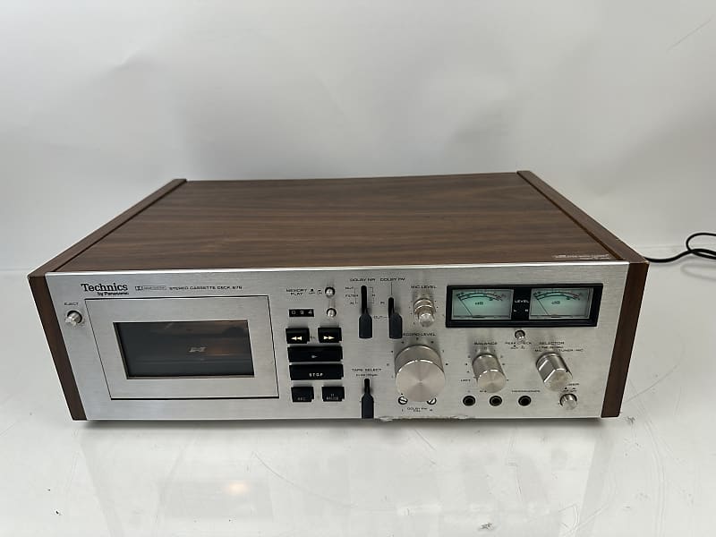 Technics RS-676US Stereo Cassette Deck in Simulated Wood Cabinet  			
