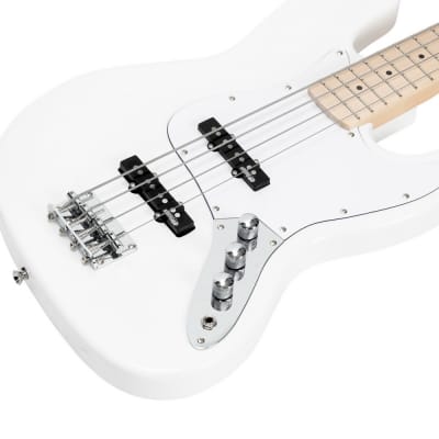 Glarry GJazz Ⅱ Upgrade Electric Bass Guitar White image 5