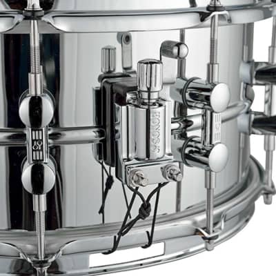 Sonor Kompressor Snare Drum, 14" x 6.5", Steel, Power Hoops, Chrome plated - Authorized Sonor Dealer image 4