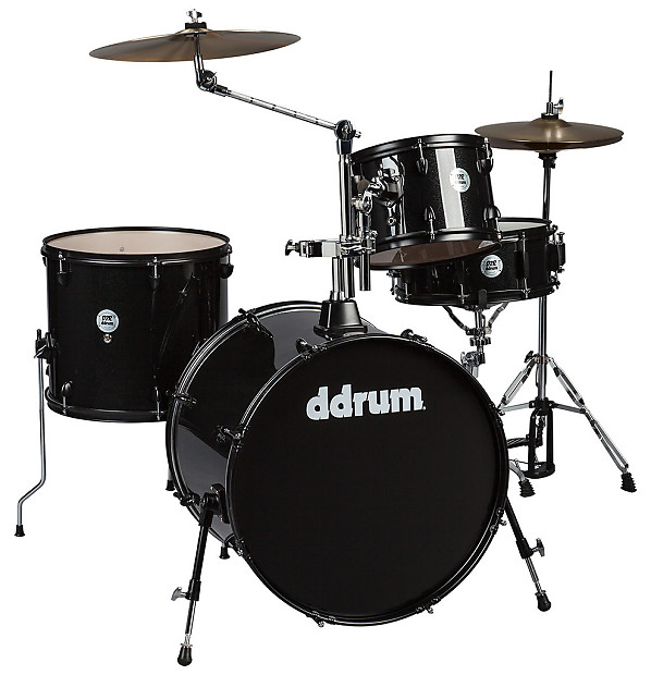 ddrum D2R-BLKSPKL D2 Series Rock 12" / 16" / 22" / 5.5x14" 4pc Drum Set image 1