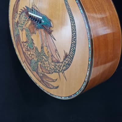 Blueberry NEW IN STOCK Handmade Acoustic Guitar Grand Concert Double Cutaway Dragon image 14