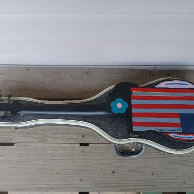 Vintage 1955 Harmony H-42 Stratotone Newport Electric Guitar w/ Case! Psychedelic Paint Job! image 10