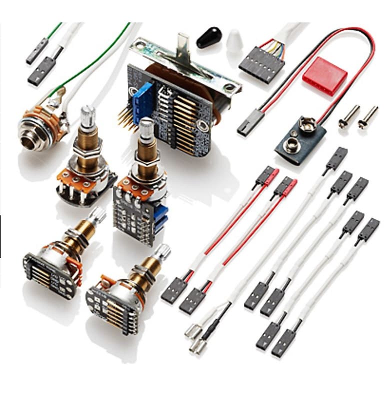 EMG- Solderless wiring kit for 3 pu's, long shaft w/ push pull pot image 1