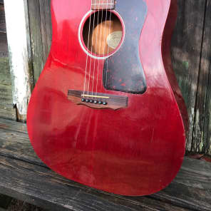 Nice 1990 Westerly, Rhode Island Guild D-15WG Red Transparent Red with TKL HSC image 3