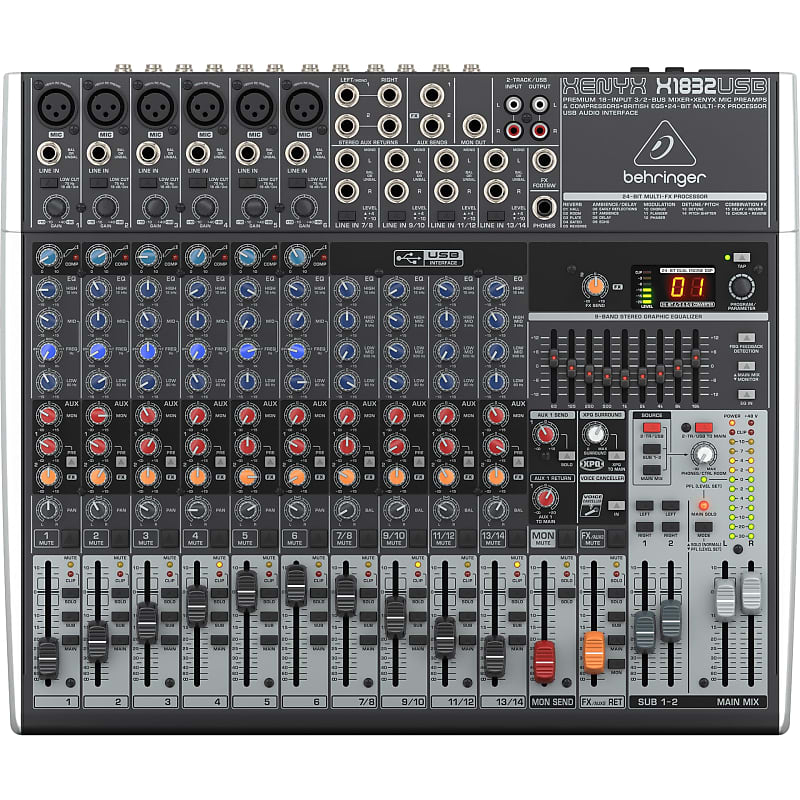Behringer Xenyx QX1202USB 12-Input Mixer with USB Interface and
