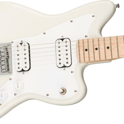 Squier Mini Jazzmaster HH Electric Guitar, Maple Fingerboard, Olympic White image 4